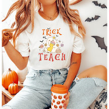 トリッ教えクまたはハロウィン先生Tシャツ