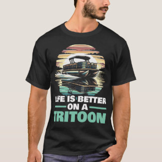 トリトゥーンボート トリプルポンツーンボート ポンツーンキャプテン B Tシャツ