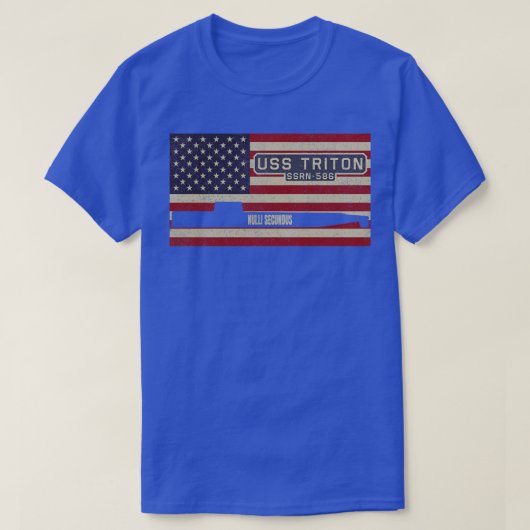トリトンSSRN586レーダーピケット原子力潜水艦Vint Tシャツ (デザイン正面)