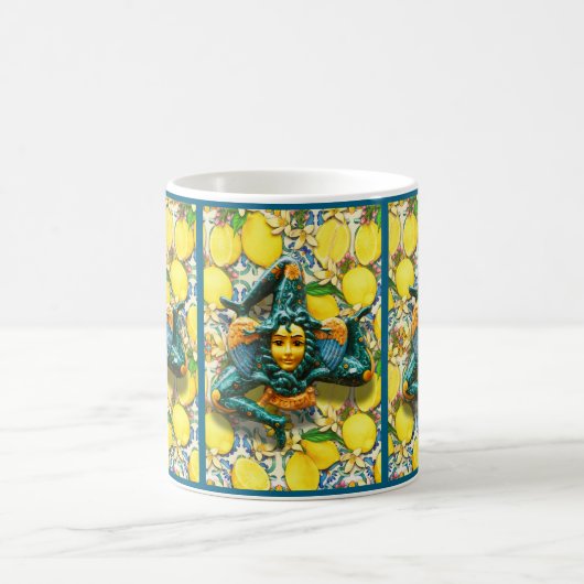 トリナクリアシチリーイタリアプライドレモンタイルメドゥーサ コーヒーマグカップ (中央)