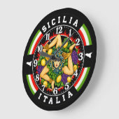 トリナクリア シチリア イタリア ラージ壁時計 (傾斜)