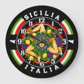 トリナクリア シチリア イタリア ラージ壁時計 (正面)