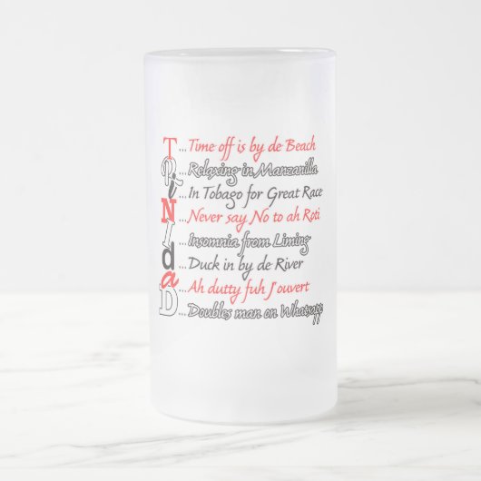 トリニおもしろい説明3すり付きマグカップ フロストグラスビールジョッキ (中央)