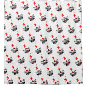 トリニからボーンへの島のマップWHITEの角度付き シャワーカーテン (正面)