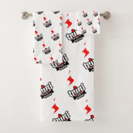 トリニからボーンへの島のマップWHITEの角度付き バスタオルセット