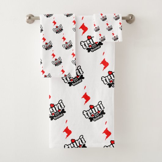 トリニからボーンへの島のマップWHITEの角度付き バスタオルセット (インサイチュ)