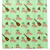 トリニのクリスマスとCuatroとShac Shacで緑 シャワーカーテン (正面)