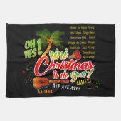 トリニのクリスマスは最高の黒色である キッチンタオル (横)