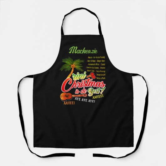 トリニのクリスマスは最高のBLACKにあなたの名前と一緒に エプロン (正面)