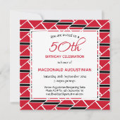 トリニダパーソナライズされたード国旗50誕生日 招待状 (正面)