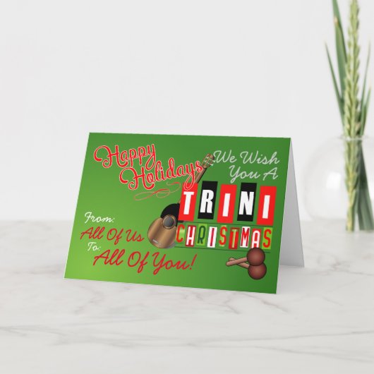 トリニダードのクリスマスを願っています シーズンカード (正面)