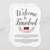 トリニダードへようこそ | 結婚式のお土産 招待状 (正面/裏面)