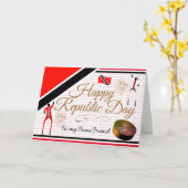 トリニダードトバゴの友達へ、編集可能な共和国記念日おめでとう カード (黄色い花)