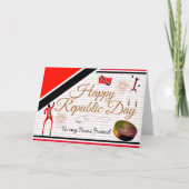 トリニダードトバゴの友達へ、編集可能な共和国記念日おめでとう カード (正面)