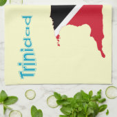 トリニダードトバゴの旗の地図 キッチンタオル (折り畳み)