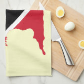 トリニダードトバゴの旗の地図 キッチンタオル (四つ折り)