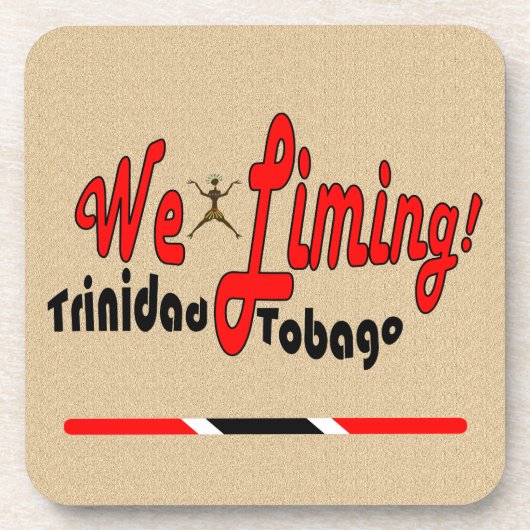 トリニダードトバゴ石灰で消毒している私達 コースター (正面)