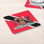 トリニダードトバゴ スクエアペーパーコースター (アングル)