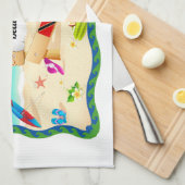 トリニダードトバゴMaracasのビーチ キッチンタオル (四つ折り)