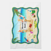 トリニダードトバゴMaracasのビーチ キッチンタオル (縦)