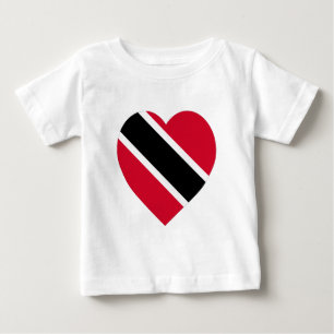トリニダード及びトバゴの旗のハート ベビーTシャツ