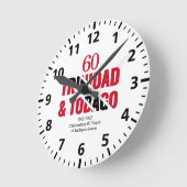 トリニダード60周年独立記念日 ラウンド壁時計 (傾斜)