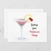 トリニダード・トバゴのカクテルカードからの挨拶 シーズンポストカード (正面/裏面)