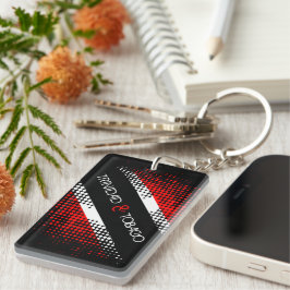 トリニダード・トバゴのドットパターン旗 キーホルダー