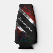 トリニダード・トバゴのドットパターン旗（国名入り） ボトルクーラー (正面)