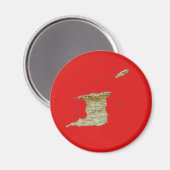 トリニダード・トバゴの地図マグネット マグネット (正面/裏面)