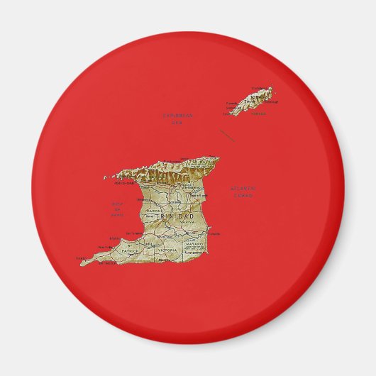 トリニダード・トバゴの地図マグネット マグネット (正面)