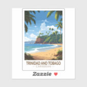 トリニダード・トバゴカリブのトラベルアートヴィンテージ シール (シート)