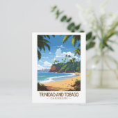 トリニダード・トバゴカリブのトラベルアートヴィンテージ ポストカード (スタンド正面)