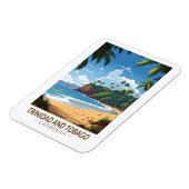 トリニダード・トバゴカリブのトラベルアートヴィンテージ マグネット (左側)