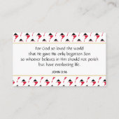 トリニダード・トバゴクリスチャン聖なる書物、 経典ジョン3:16 名刺 (裏面)