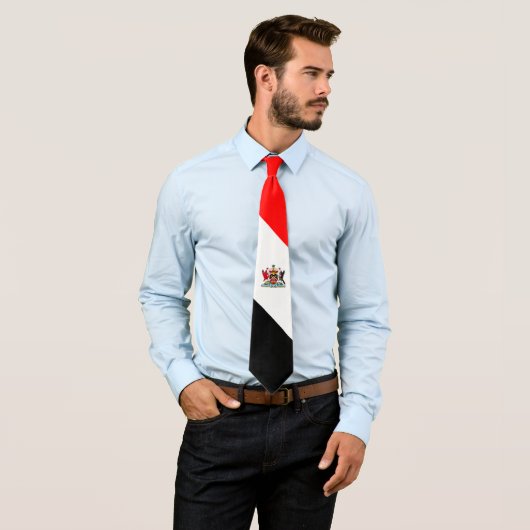 トリニダード・トバゴコートオブアームズオンレッドホワイトブラック ネクタイ (インサイチュ)