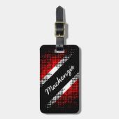 トリニダード・トバゴドットパターン国旗とユーザー名 ラゲッジタグ (正面縦)