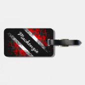 トリニダード・トバゴドットパターン国旗とユーザー名 ラゲッジタグ (裏面横)