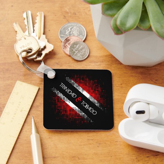 トリニダード・トバゴドットパターン国旗 キーホルダー (デスク)