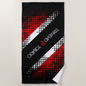 トリニダード・トバゴドットパターン国旗 ビーチタオル (正面)