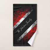 トリニダード・トバゴドットパターン国旗 |ファミリ名 バスタオルセット (ハンドタオル)