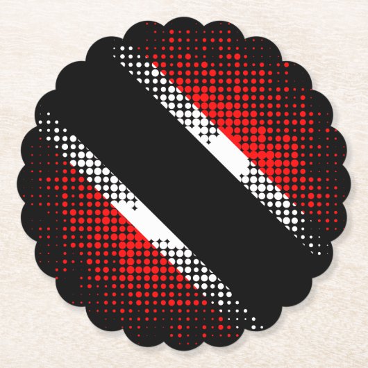 トリニダード・トバゴドットパターン国旗 ペーパーコースター (正面)