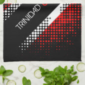 トリニダード・トバゴドットパターン文字国旗 キッチンタオル (折り畳み)