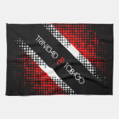 トリニダード・トバゴドットパターン文字国旗 キッチンタオル (横)