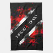 トリニダード・トバゴドットパターン文字国旗 キッチンタオル (縦)
