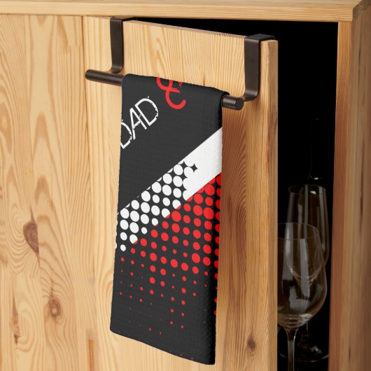 トリニダード・トバゴドットパターン文字国旗 キッチンタオル (三つ折り)