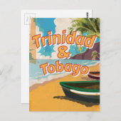 トリニダード・トバゴヴィンテージバケーションポスター ポストカード (正面/裏面)