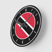 トリニダード・トバゴ国エレガント旗 ラウンド壁時計 (傾斜)