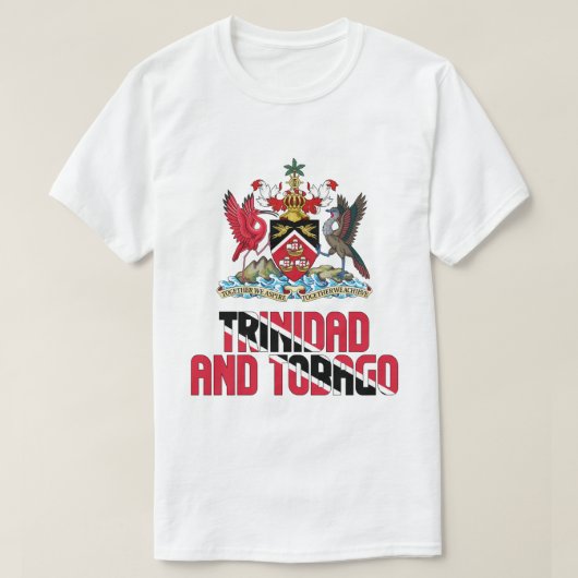 トリニダード・トバゴ国旗とコート・オブ・アームズ Tシャツ (デザイン正面)