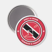 トリニダード・トバゴ国旗と国旗の地図 マグネット (正面/裏面)